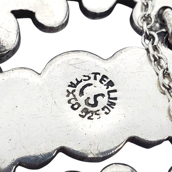 Taxco Mexico Sterling Silver Scroll Link Bracelet #22527 - Picture 4 of 12